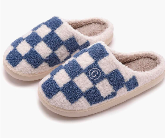 Blue Checkered Grove Slippers - passion resources