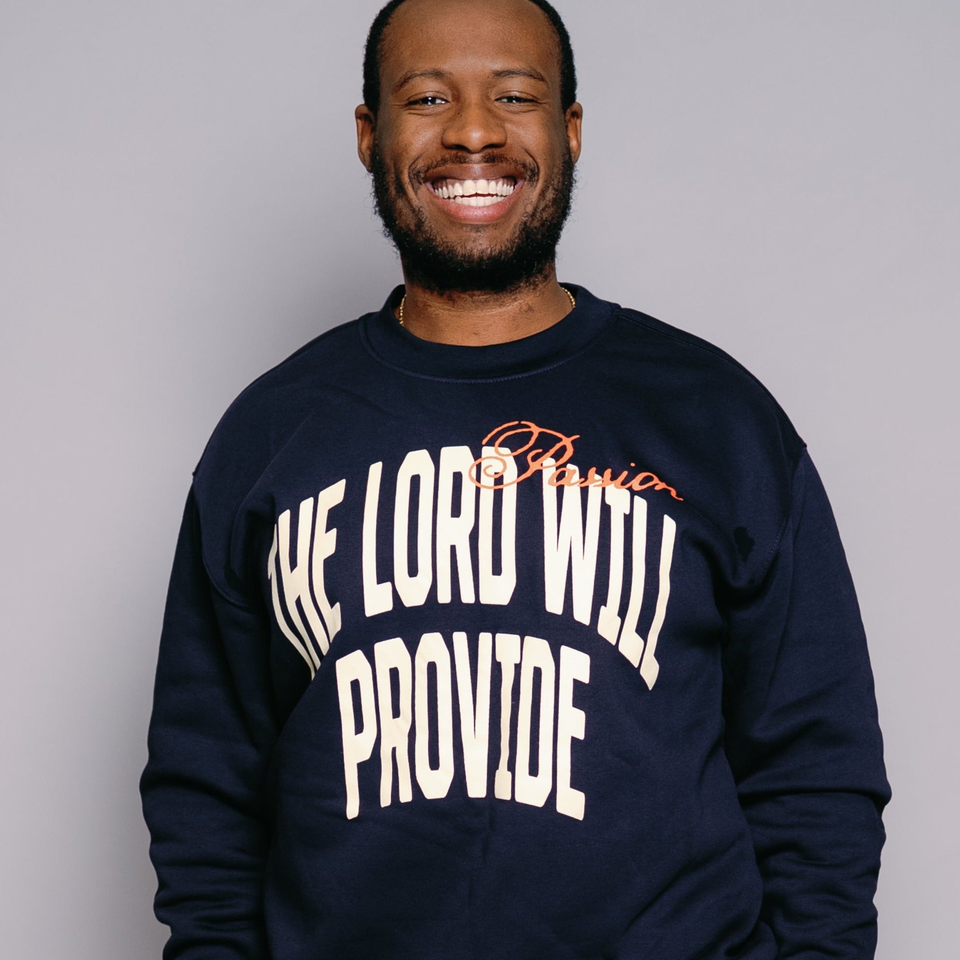 The Lord Will Provide Crew- Dark Blue - Passion Resources