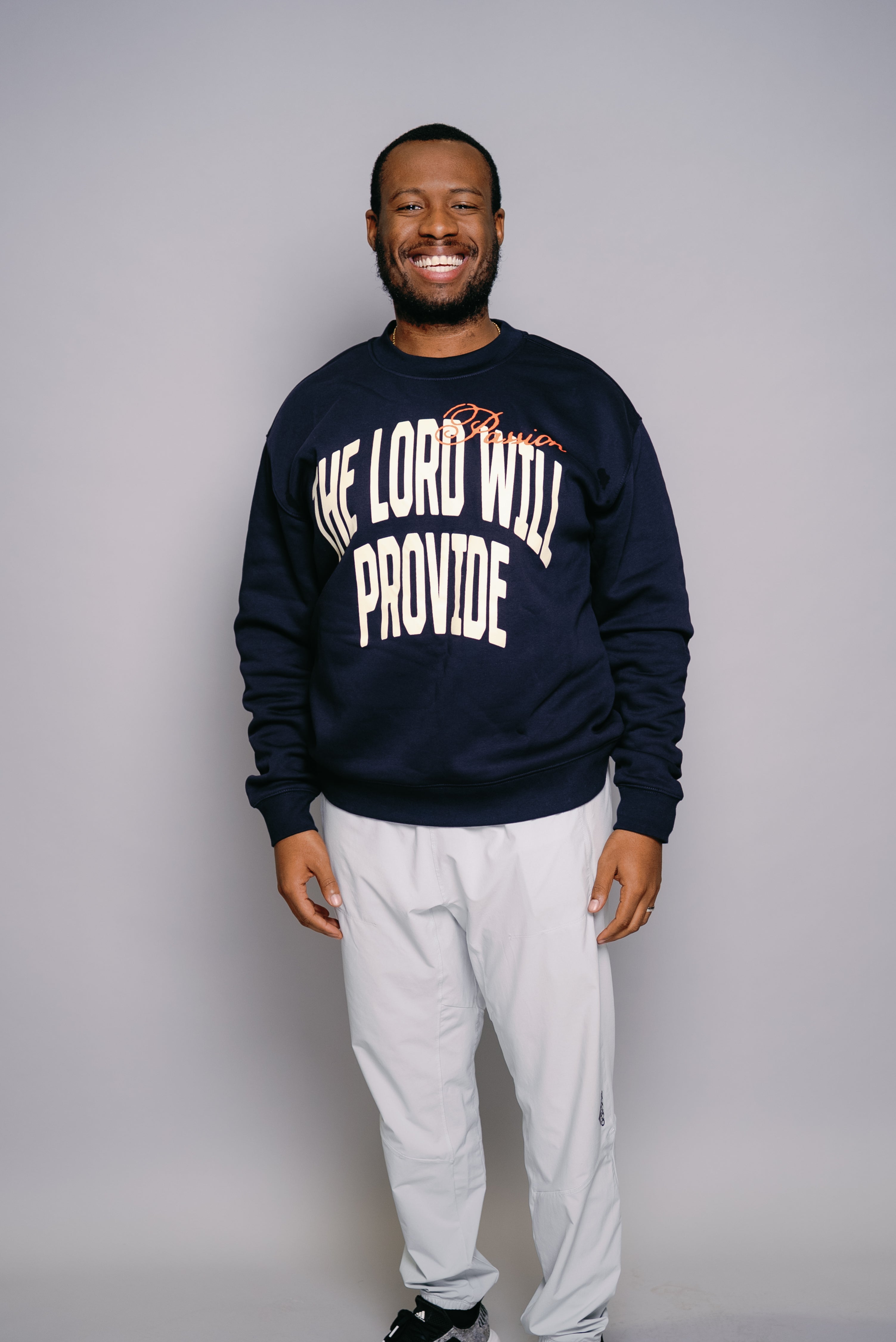 The Lord Will Provide Crew- Dark Blue