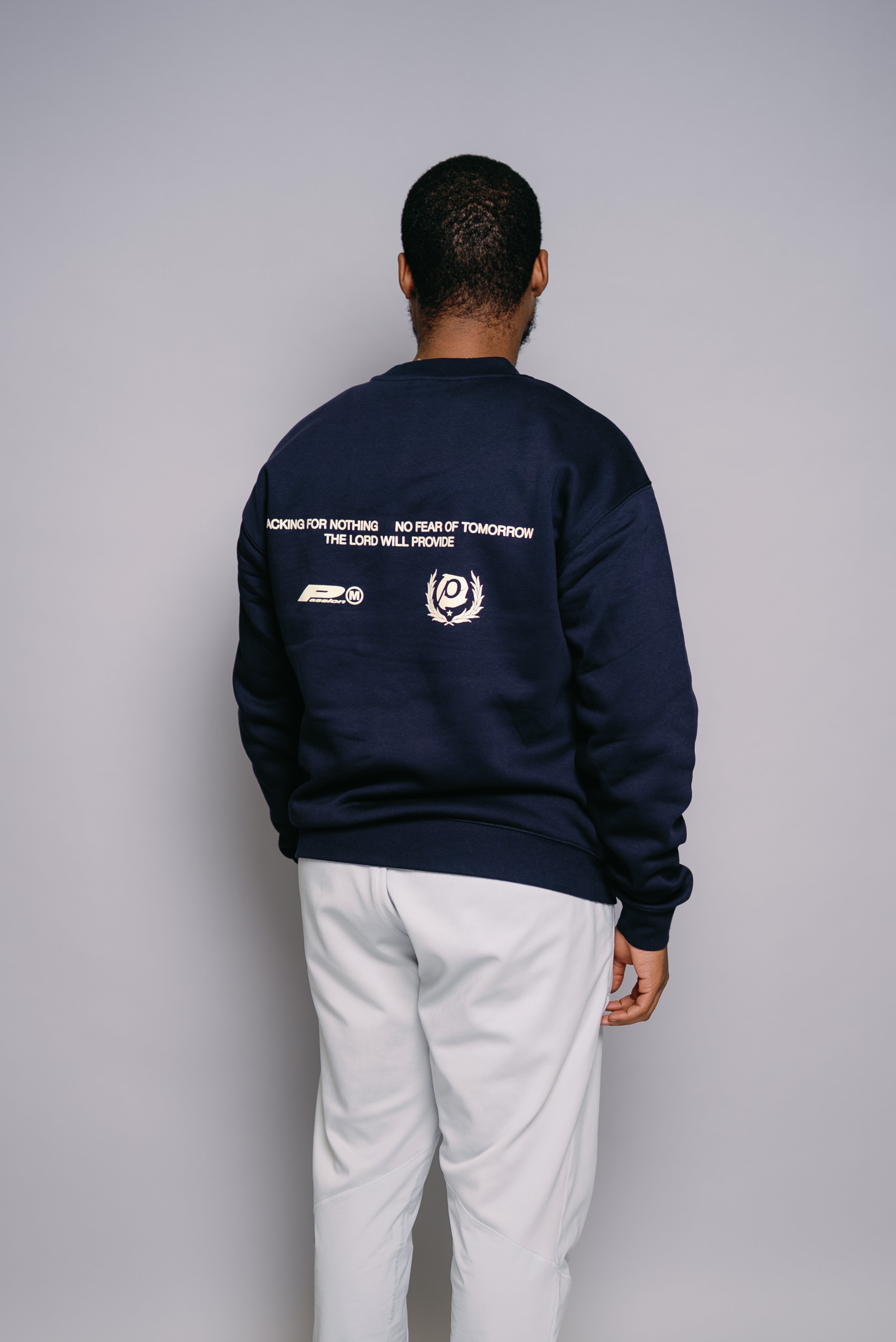 The Lord Will Provide Crew- Dark Blue