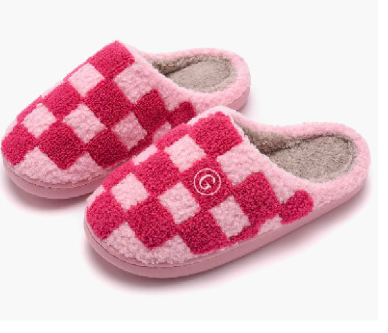 Pink Checkered Grove Slippers - passion resources